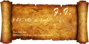 Fülöp Ivó névjegykártya