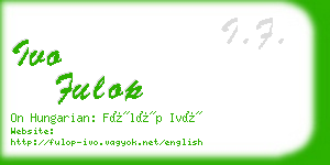 ivo fulop business card